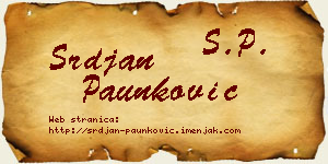 Srđan Paunković vizit kartica